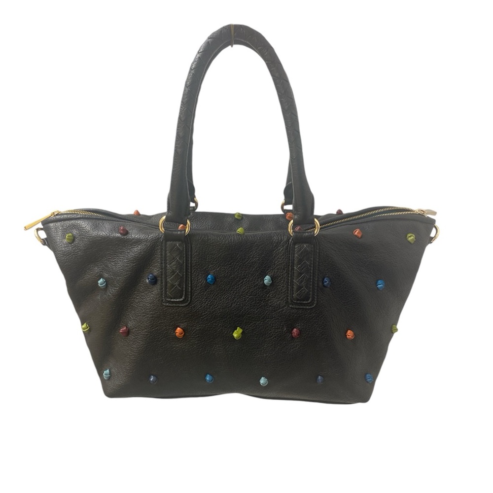 Tehra-b polka dot leather black handbag